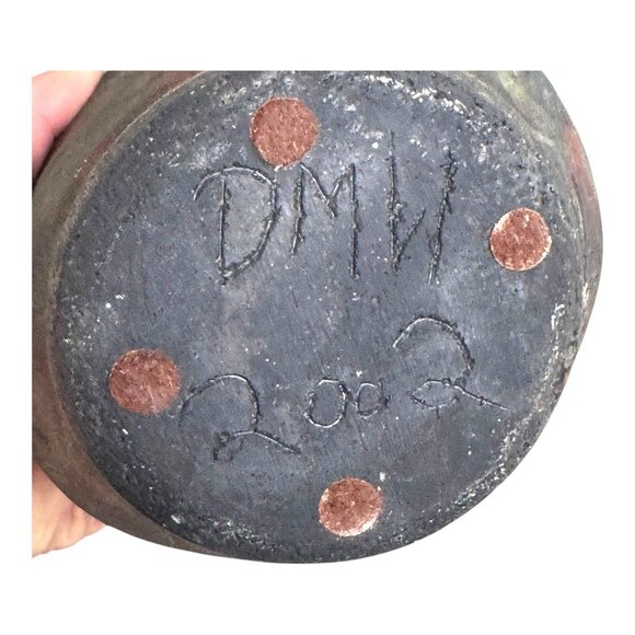 Raku Ceramic Vase Iridescent Metallic Art Pottery DMW Don Williams Signed 9.5" - Picture 5 of 7